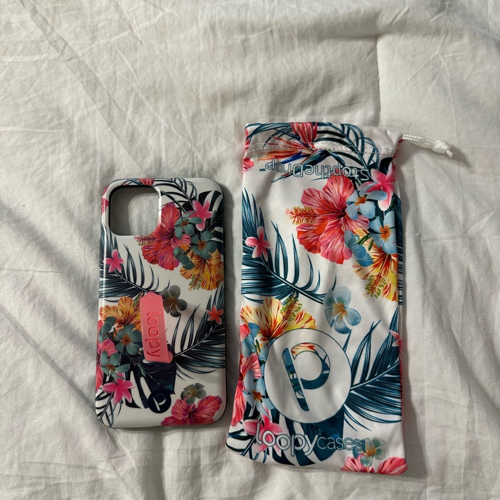 Loopy Case Tropical Floral Phone Case - Pink and Blue